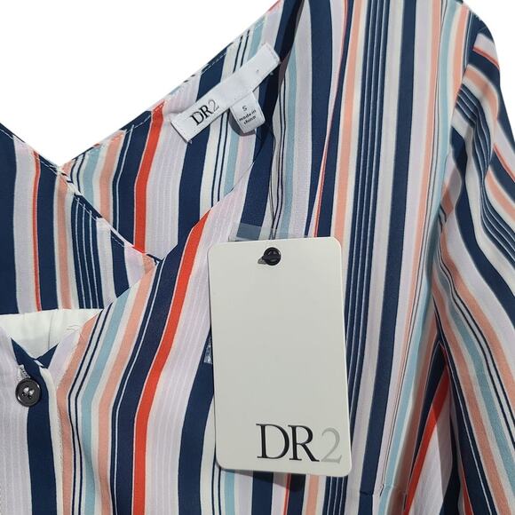 DR2 Long Sleeve Button Down Vertical Striped Dress Size S NWT - Picture 3 of 4